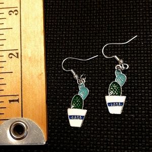 Handmade Asymmetrical Cactus Earring Set